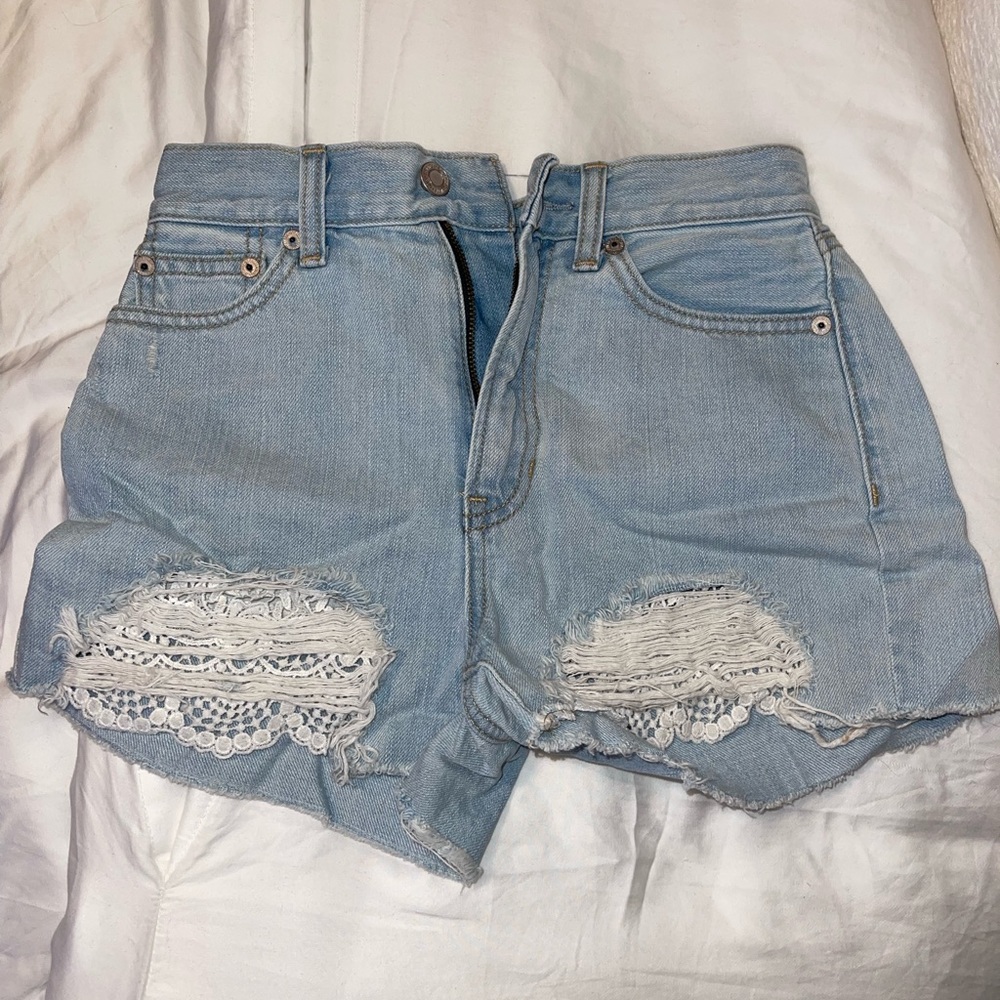 American Eagle Light Wash Jean Shorts